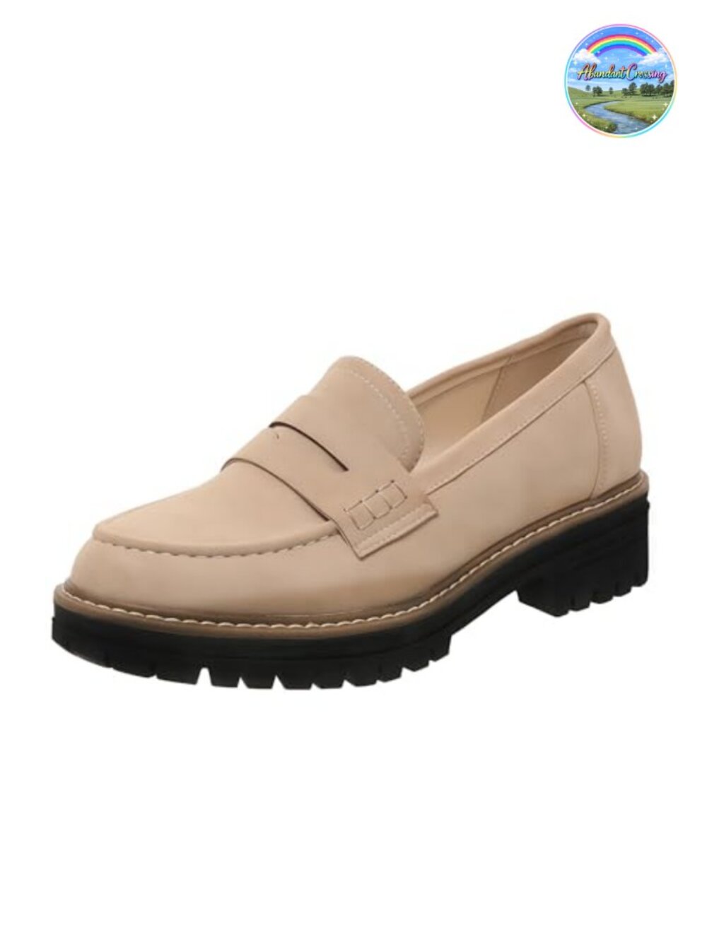 Bandkos Women's Suede Penny Loafers Platform Chunky Slip On Work Shoes